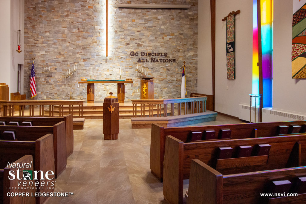 Copper Ledgestone™ - Church Interior - Fond du Lac Natural Stone