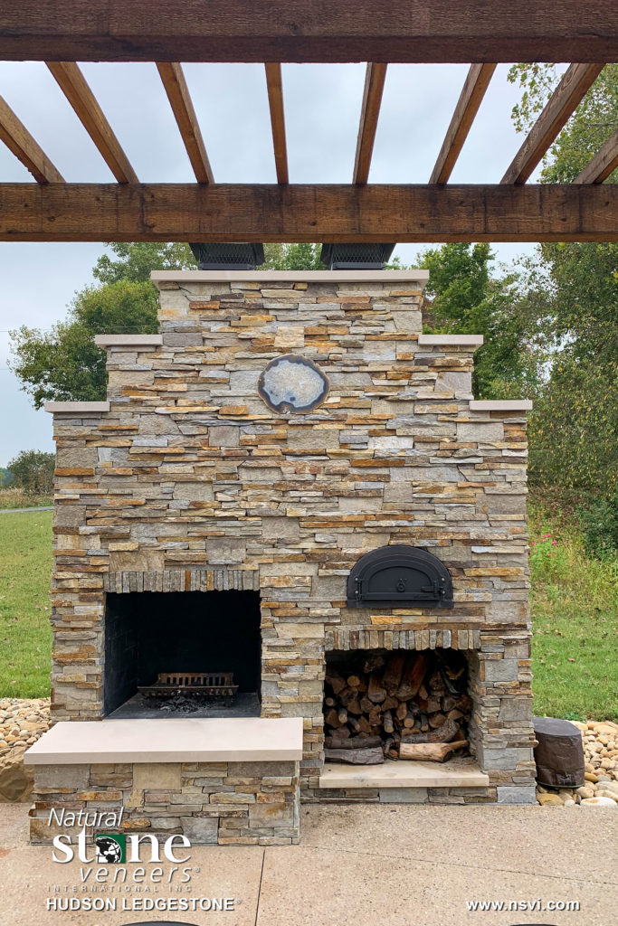 Hudson Ledgestone™ - Outdoor Fireplace - Fond du Lac Natural Stone